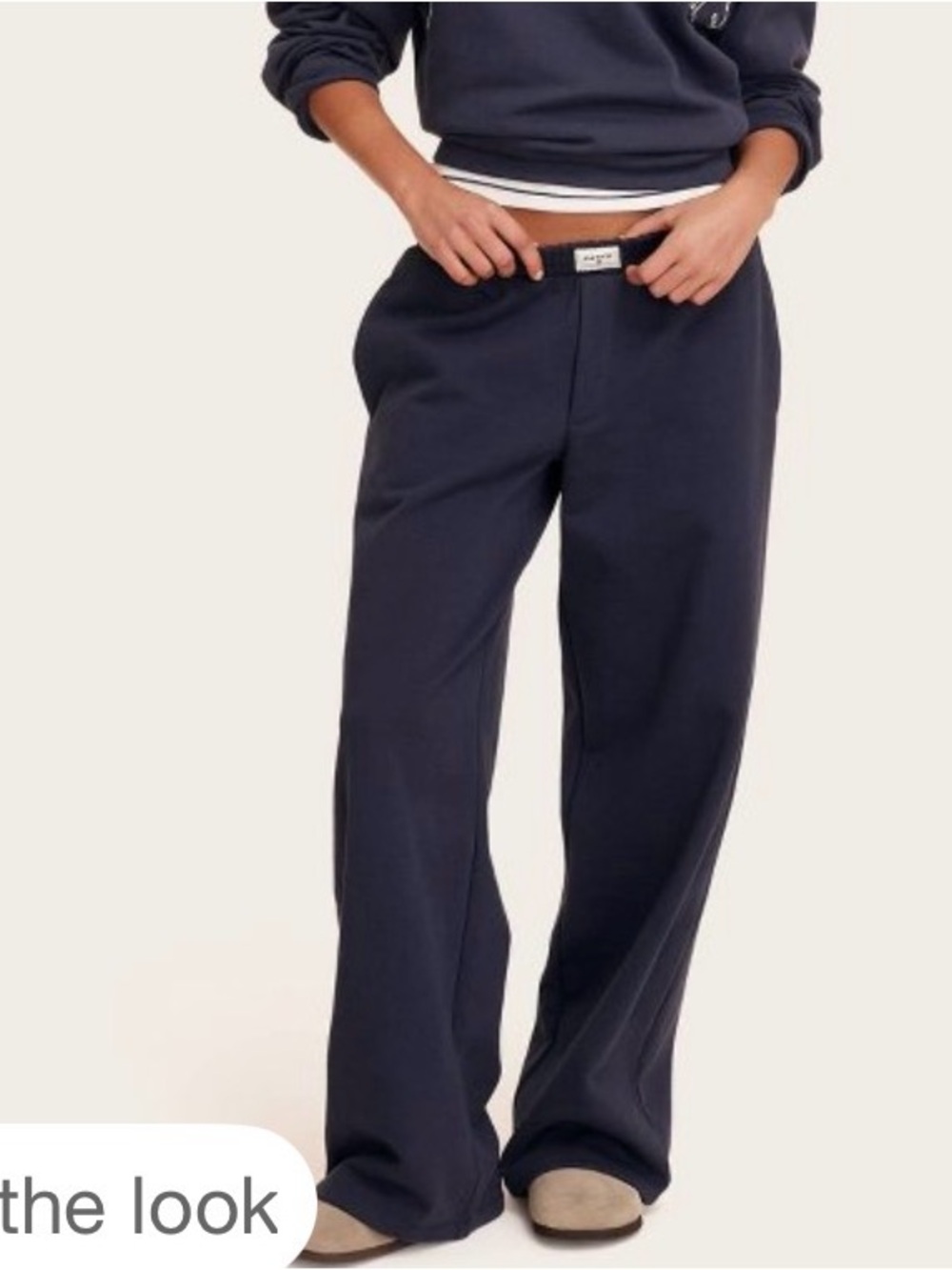 New NWT Parke x Target Collab Boxer High Waisted Sweatpants Joggers Small Navy